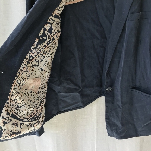 Anthropologie cartonnier blazer Size 4 Asymmetrical Navy Preppy - Picture 7 of 13